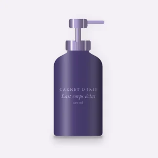 Lait corps éclat à l'huile de noisette – Carnet d'Iris, flacon-pompe 200 ml