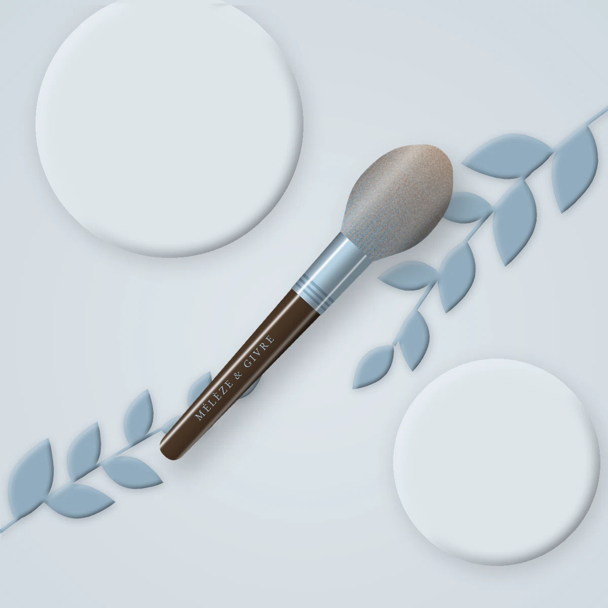 Brosse demi-ronde en bois d'olivier – Mélèze & Givre, photo d'ambiance
