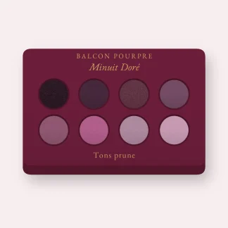 Palette yeux harmonieuse Minuit Doré – Balcon Pourpre, 4 × 1,2 g, teinte Tons prune