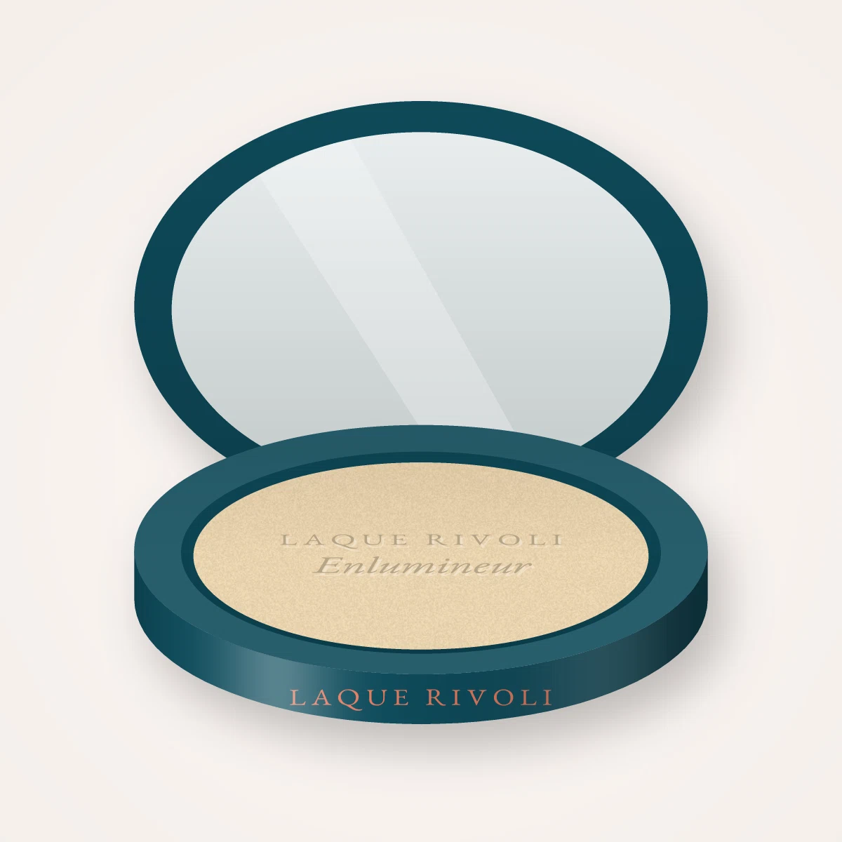 Enlumineur haute pigmentation à l'huile d'abricot – Laque Rivoli, boîtier 4,5 g, teinte Champagne
