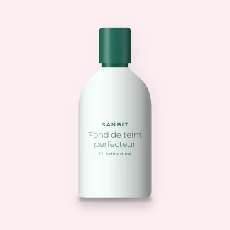 Fond de teint perfecteur à l'eau de rose – Sanbit, flacon 30 ml, teinte 12 Sable doré