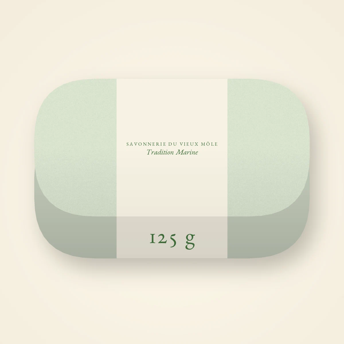 Savon Tradition Marine aux noyaux d'olive – Savonnerie du Vieux Môle, pain 125 g