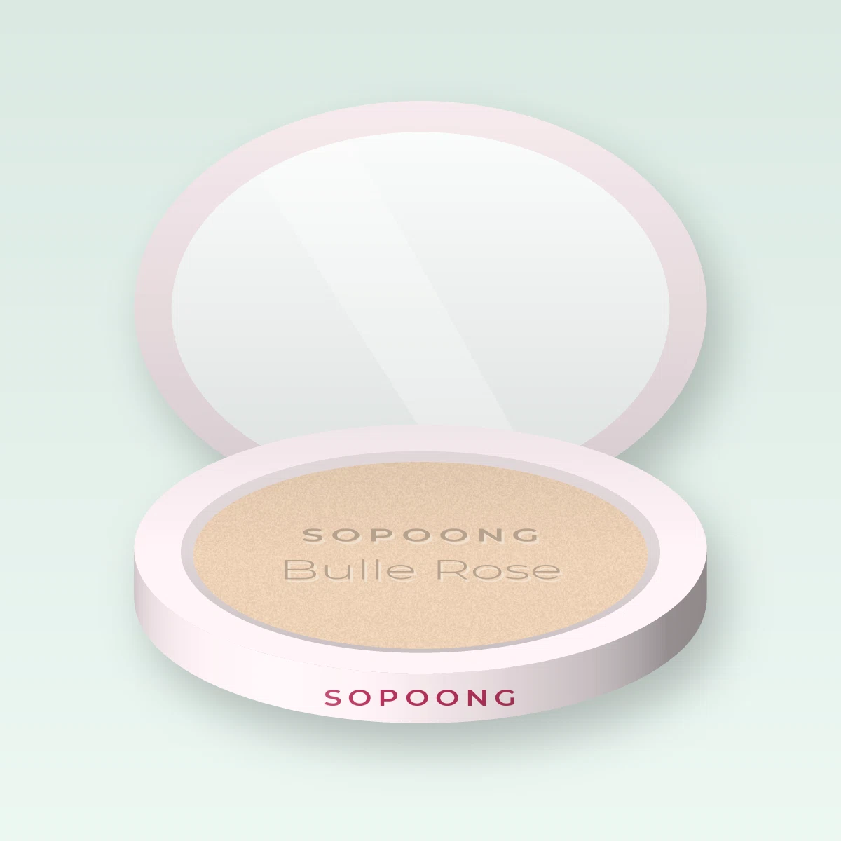 Poudre Bulle Rose haute définition – Sopoong, boîtier 12 g, teinte 03 Ivoire
