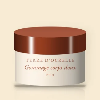 Gommage corps doux au sucre et à l'huile de jojoba – Terre d'Ocrelle, pot 300 g