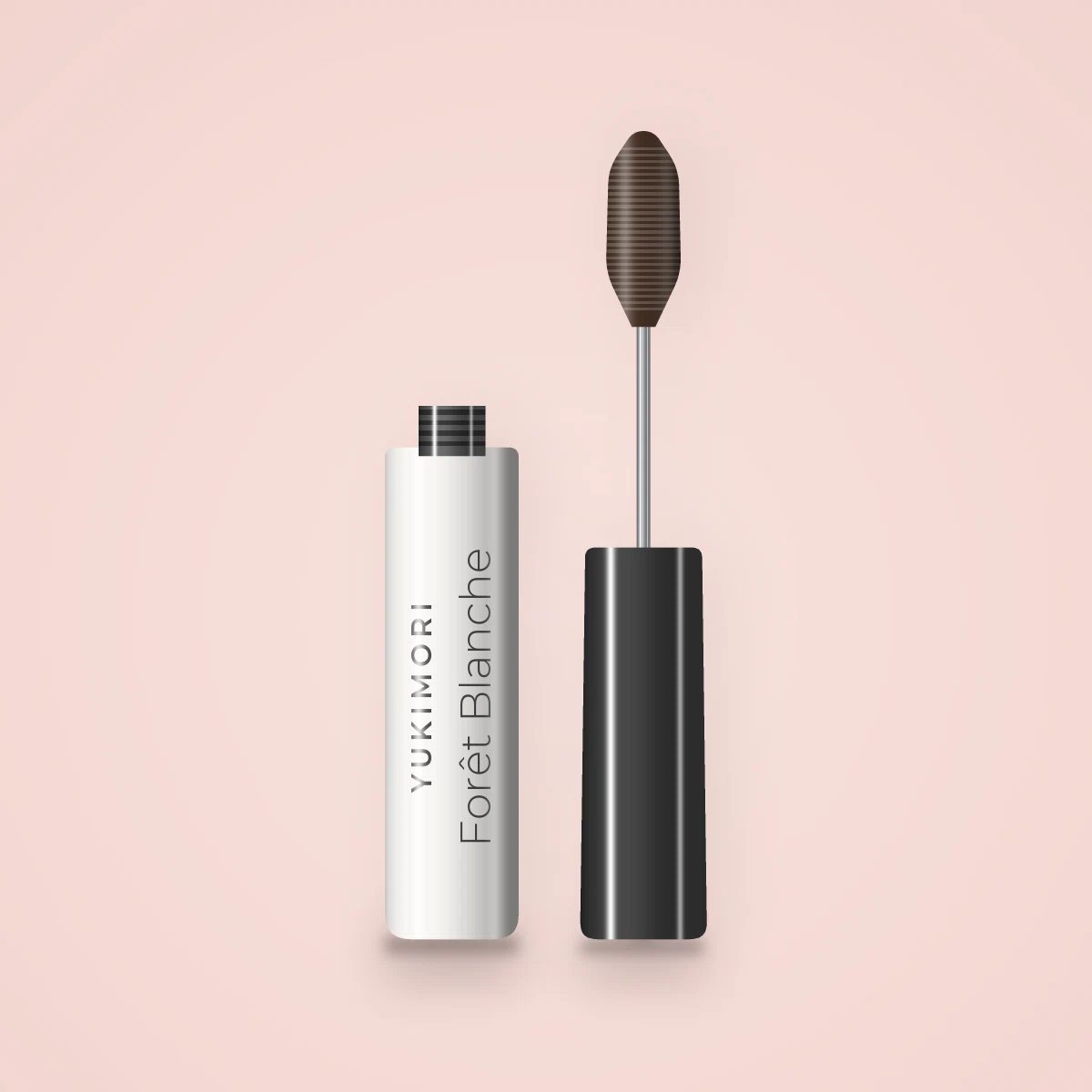 Mascara Forêt Blanche à l'huile de jojoba – Yukimori, flacon et brosse 8 ml, teinte Brun