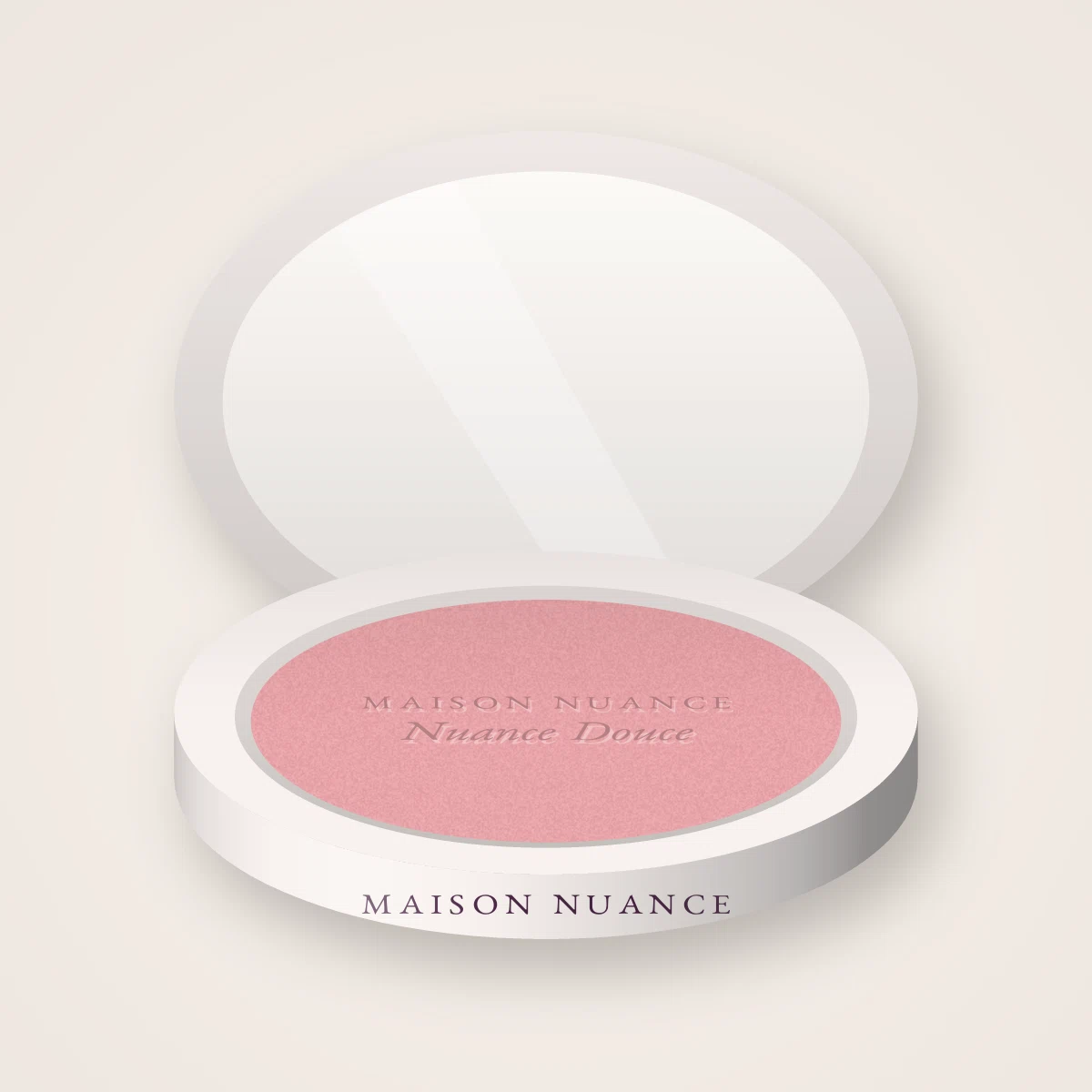 Blush longue tenue Nuance Douce – Maison Nuance, boîtier 4 g, teinte 01 Rose poudré