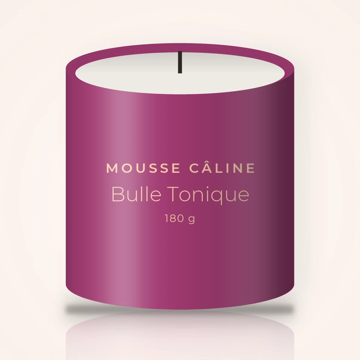 Bougie parfumée Bulle Tonique à l'arbre à thé – Mousse Câline, pot en verre 180 g