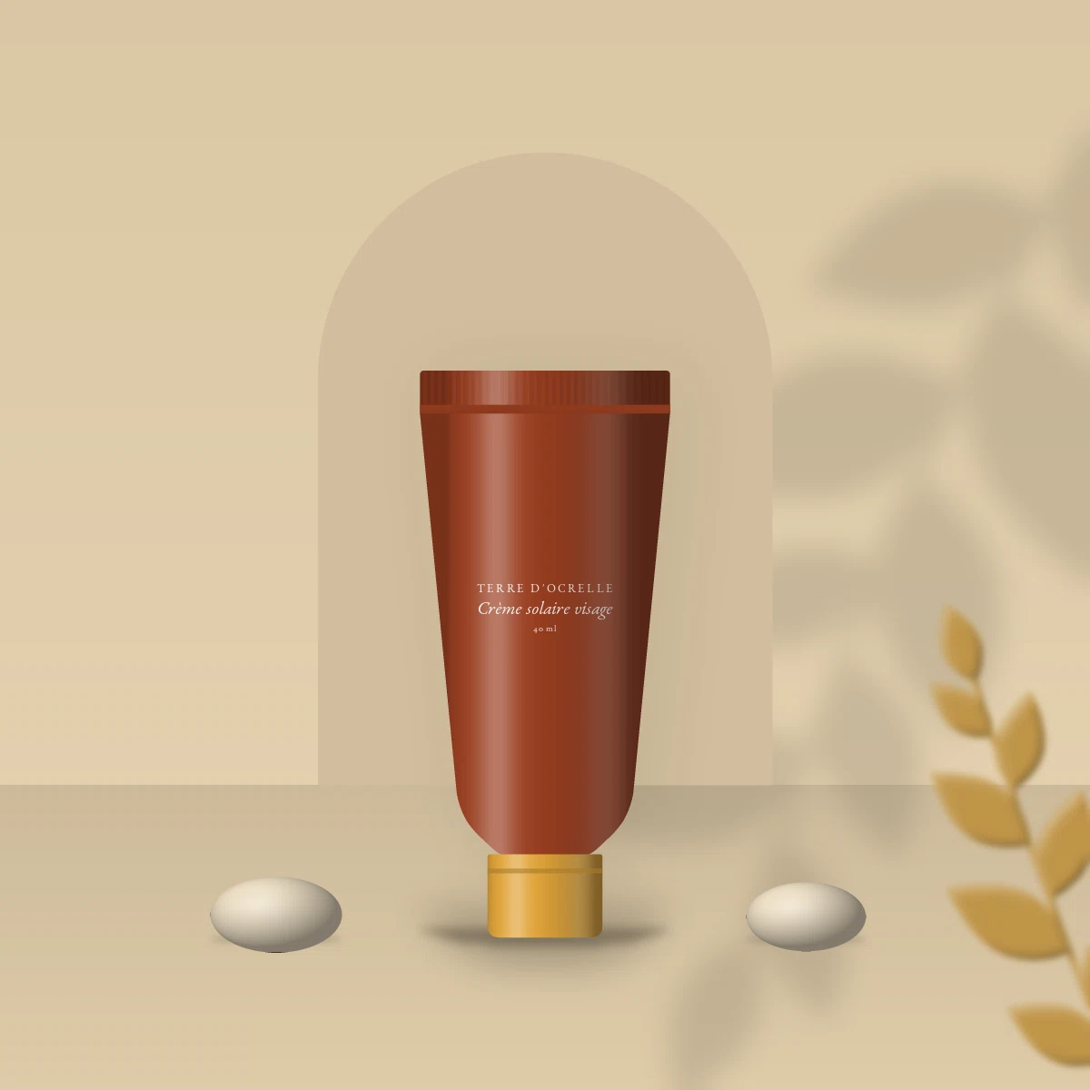 Crème solaire visage hydratante à l'extrait d'algue SPF 50 – Terre d'Ocrelle, photo d'ambiance