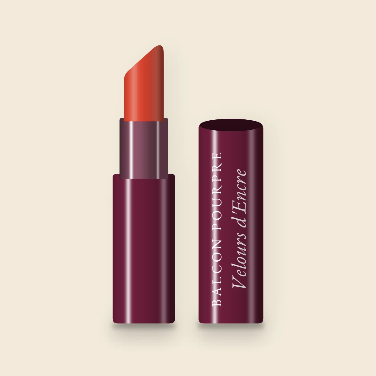 Rouge à lèvres Velours d'Encre à la fleur de cerisier – Balcon Pourpre, étui 3,8 g, teinte 11 Orange sanguine