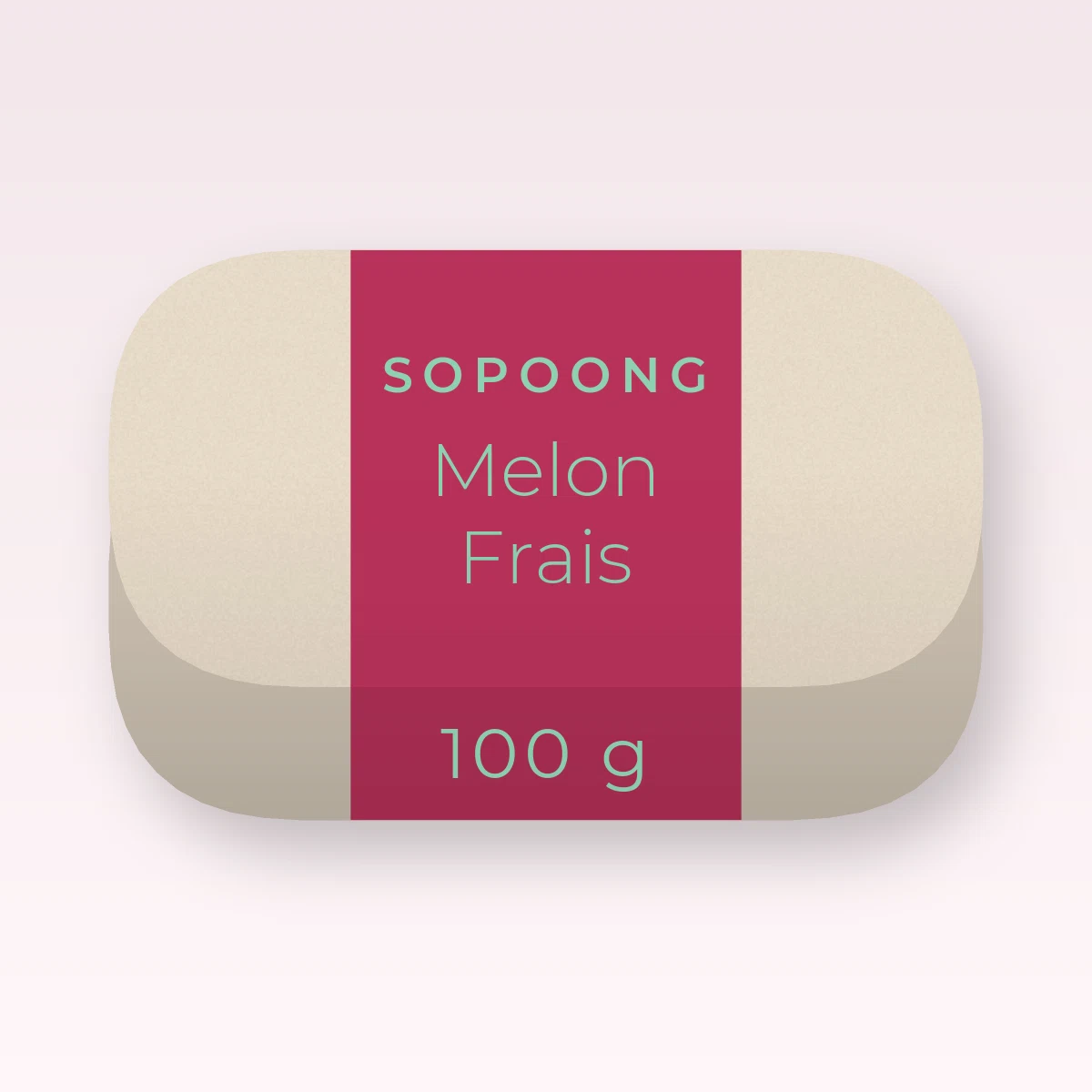 Savon Melon Frais surgras à l'argile blanche – Sopoong, pain 100 g