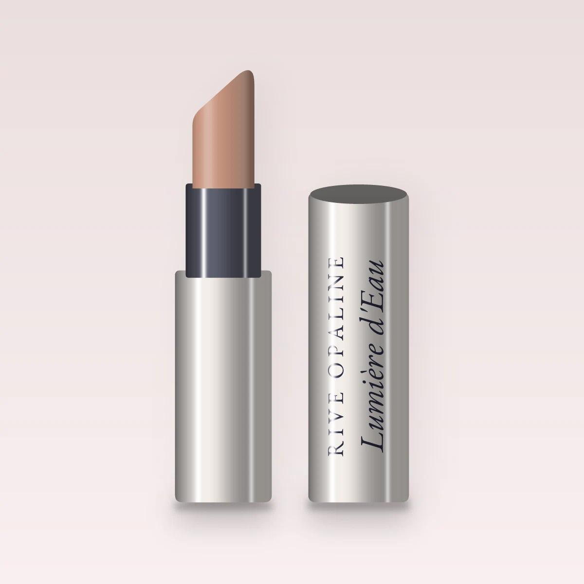 Rouge à lèvres Lumière d'Eau longue durée – Rive Opaline, étui 3,5 g, teinte 01 Nude beige