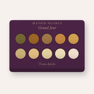 Palette yeux essentielle Grand Jour – Maison Nuance, 9 × 1 g, teinte Tons dorés
