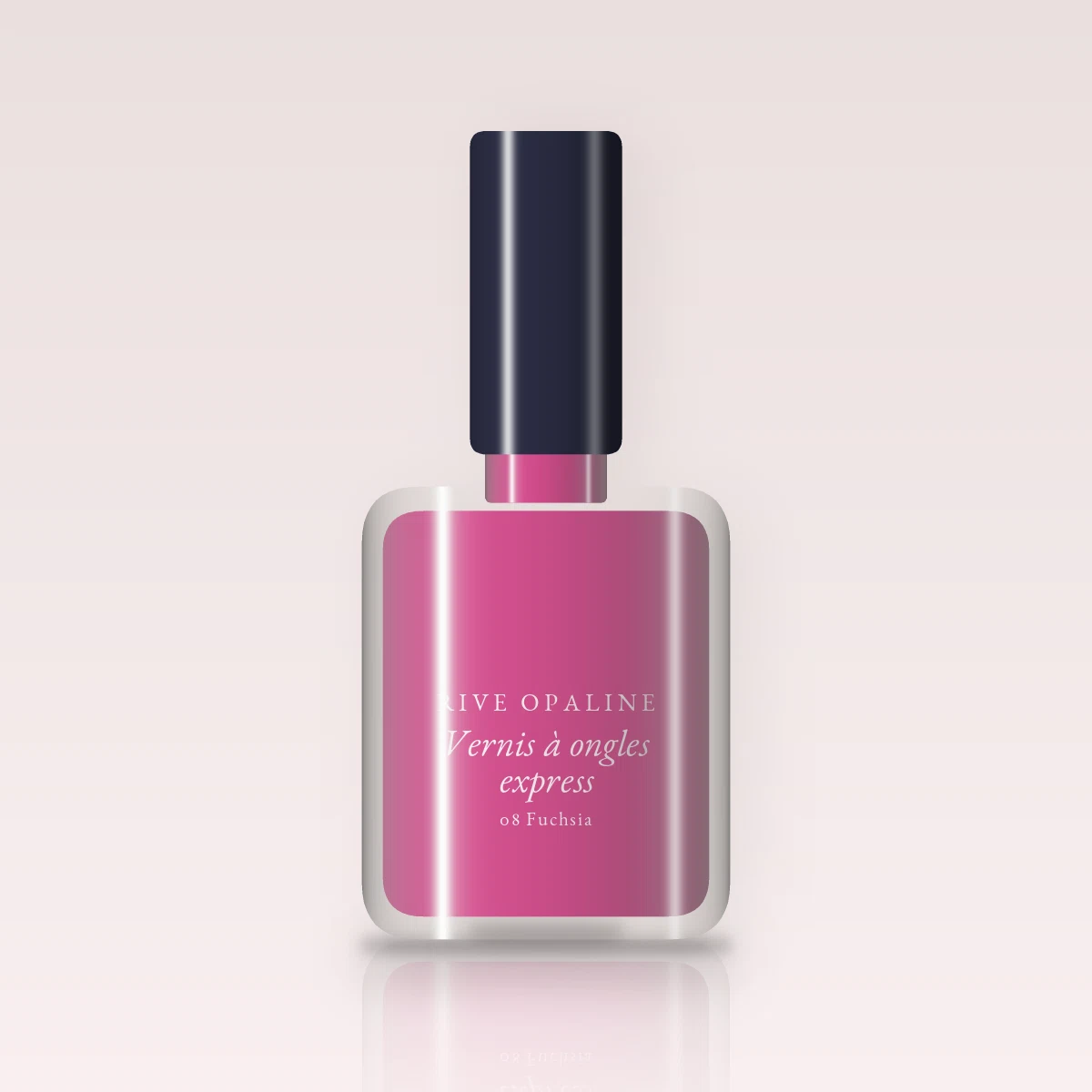 Vernis à ongles express à l'huile de raisin – Rive Opaline, flacon 5 ml, teinte 08 Fuchsia