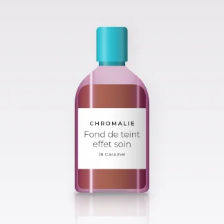 Fond de teint effet soin à la camomille – Chromalie, flacon 30 ml, teinte 18 Caramel