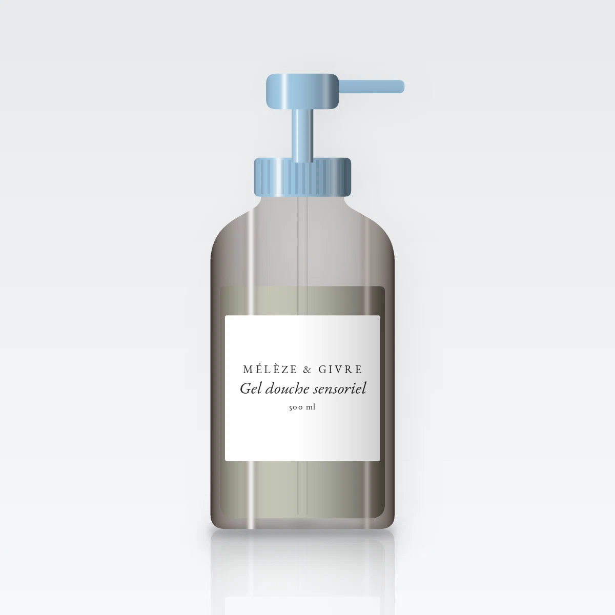 Gel douche et bain sensoriel au calendula – Mélèze & Givre, flacon-pompe 500 ml