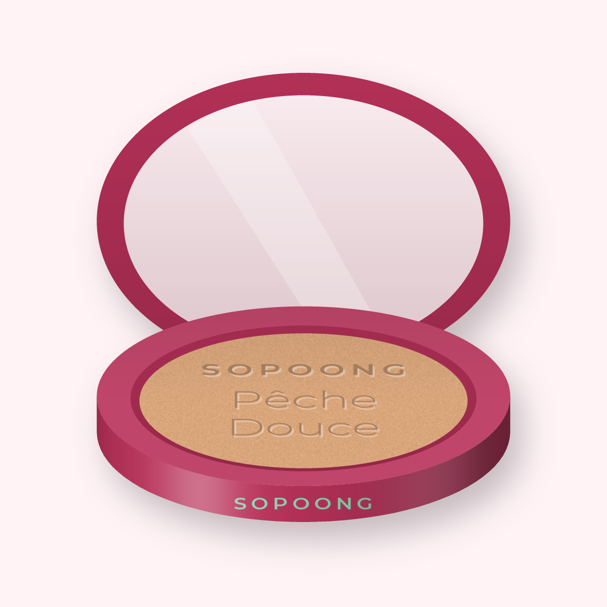 Terre de soleil longue durée Pêche Douce – Sopoong, boîtier 15 g, teinte 01 Hâle léger