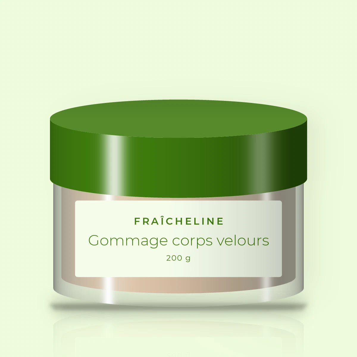 Gommage corps velours au sucre et à l'huile de coco – Fraîcheline, pot 200 g