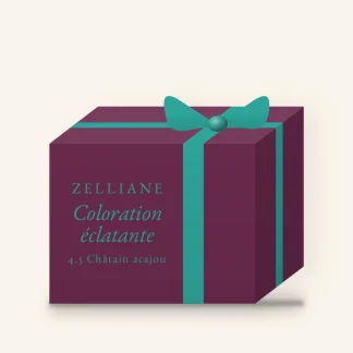 Coloration éclatante à l'huile de moringa – Zelliane, coffret, teinte 4.5 Châtain acajou