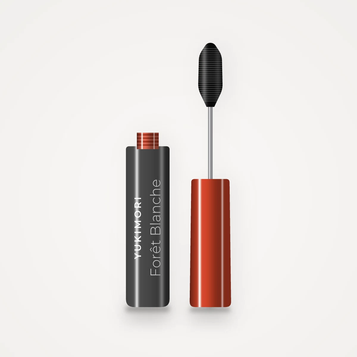 Mascara Forêt Blanche à l'huile de raisin – Yukimori, flacon et brosse 4 ml, teinte Noir intense