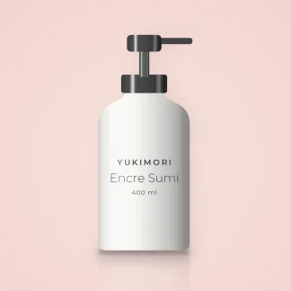 Encre Sumi nettoyant visage sans savon – Yukimori, flacon-pompe 400 ml