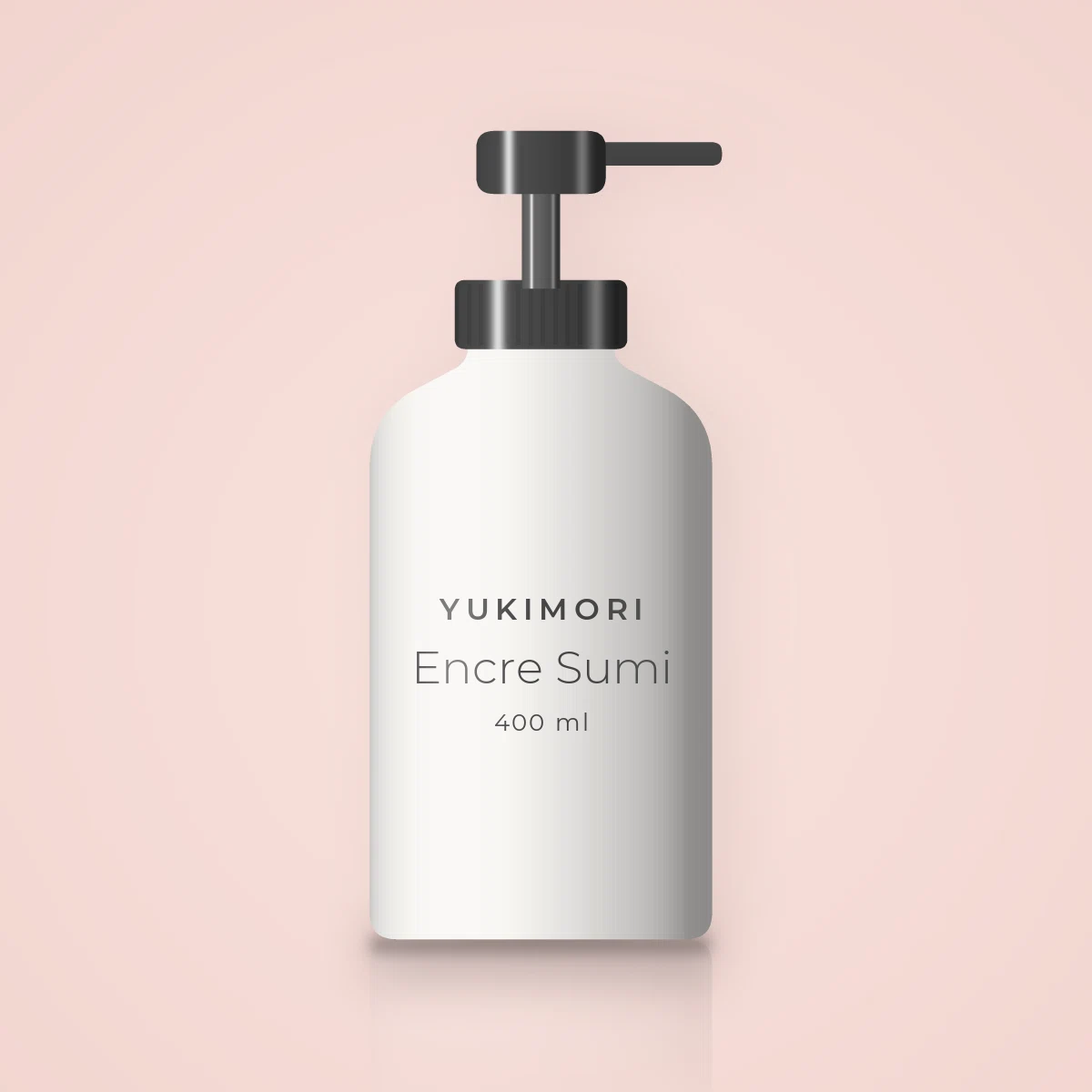 Encre Sumi nettoyant visage sans savon – Yukimori, flacon-pompe 400 ml