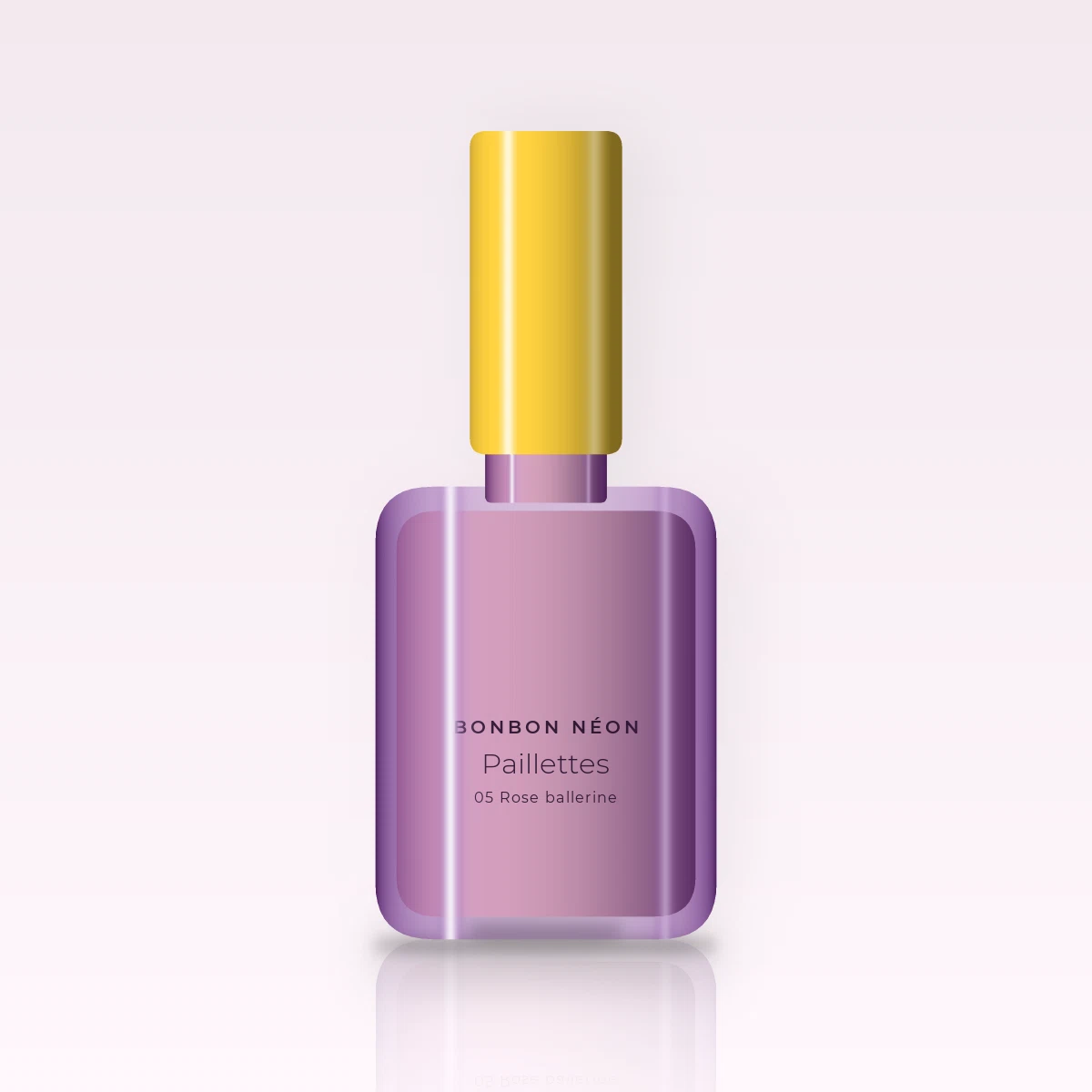 Vernis à ongles Paillettes à l'huile de jojoba – Bonbon Néon, flacon 12 ml, teinte 05 Rose ballerine