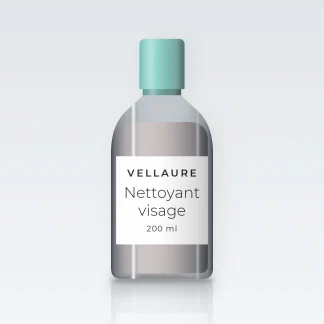 Nettoyant visage anti-pollution au charbon végétal – Vellaure, flacon 200 ml