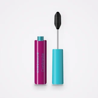 Mascara Contraste allongeant – Chromalie, flacon et brosse 10 ml, teinte Noir intense