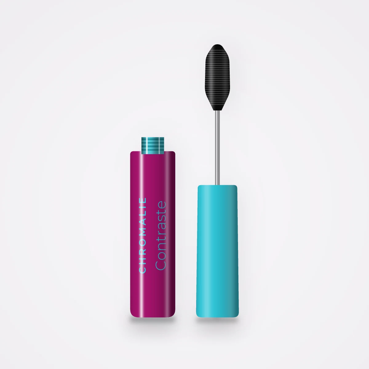 Mascara Contraste allongeant – Chromalie, flacon et brosse 10 ml, teinte Noir intense