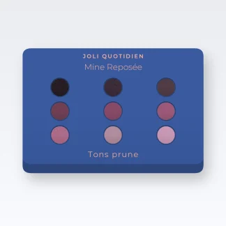 Palette yeux Mine Reposée résistante à l'eau – Joli Quotidien, 4 × 1,2 g, teinte Tons prune