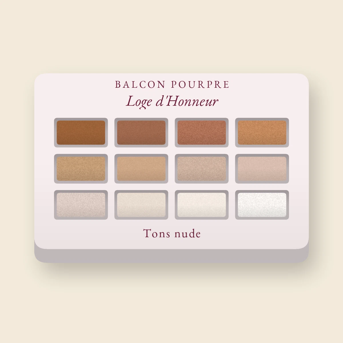 Palette yeux Loge d'Honneur regard intense – Balcon Pourpre, 9 × 1 g, teinte Tons nude