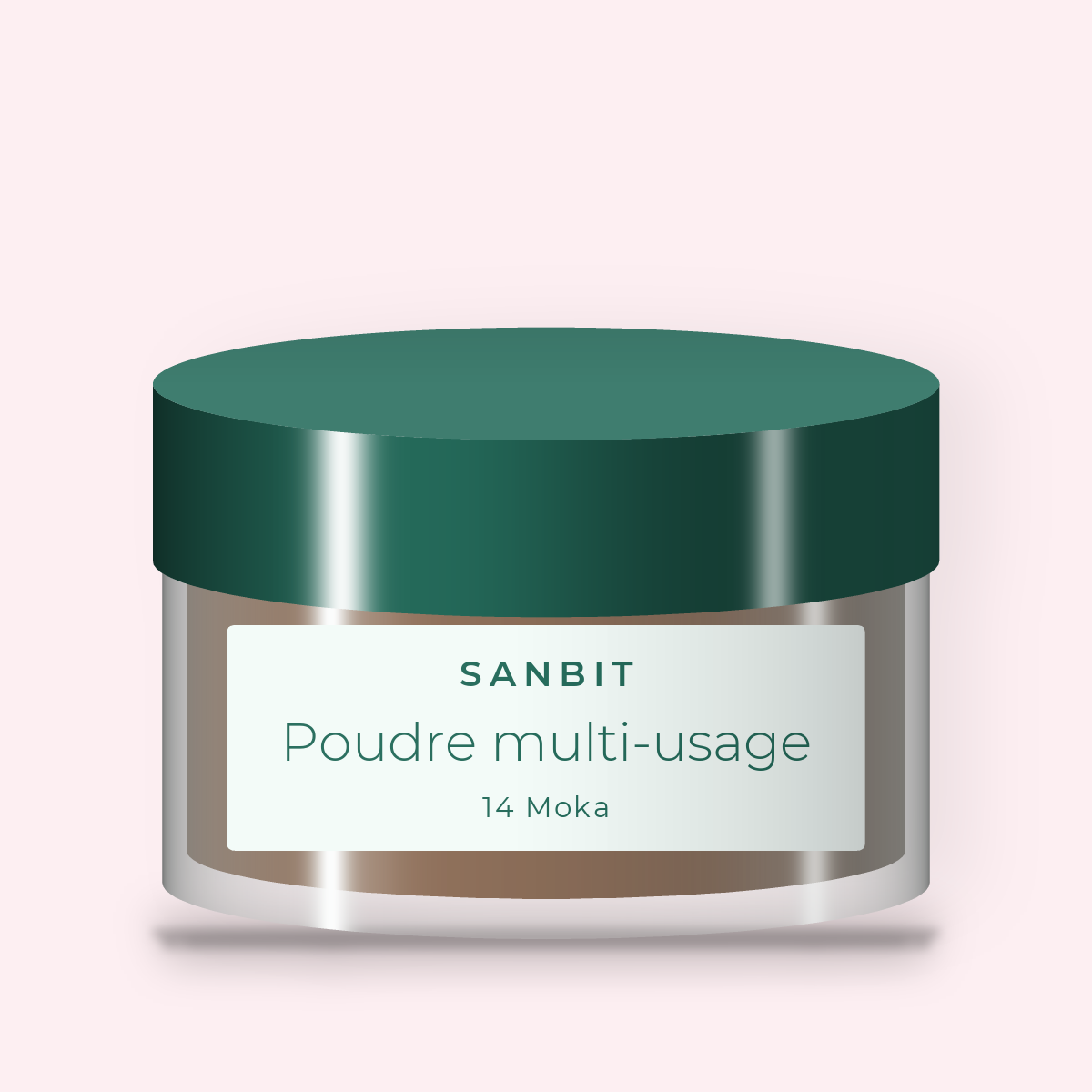 Poudre multi-usage à l'extrait de rose – Sanbit, pot 9 g, teinte 14 Moka