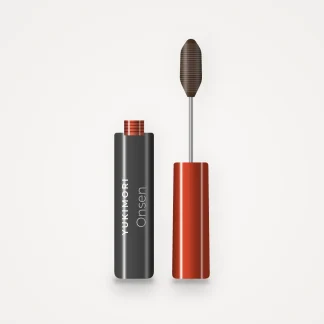 Mascara Onsen à la cire de candelilla – Yukimori, flacon et brosse 10 ml, teinte Brun