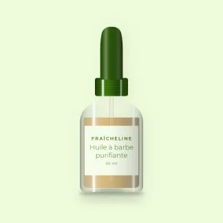 Huile à barbe purifiante au brocoli – Fraîcheline, flacon compte-gouttes 50 ml