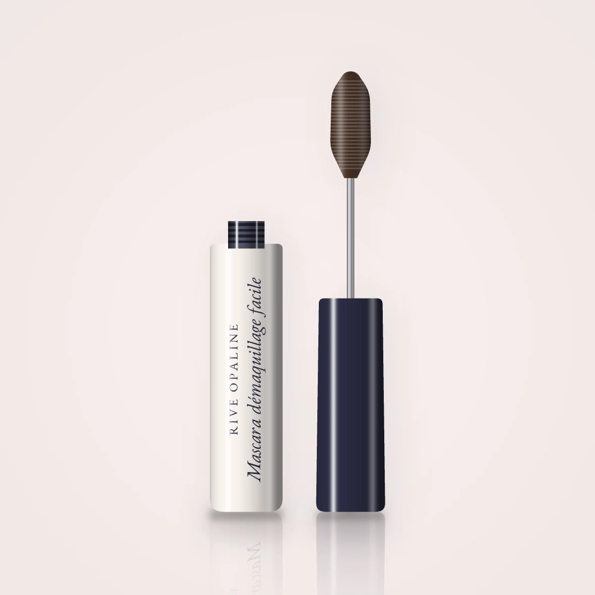 Mascara démaquillage facile au thé vert – Rive Opaline, flacon et brosse 10 ml, teinte Brun
