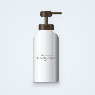 Lait corps protecteur au beurre de mangue – Mélèze & Givre, flacon-pompe 200 ml
