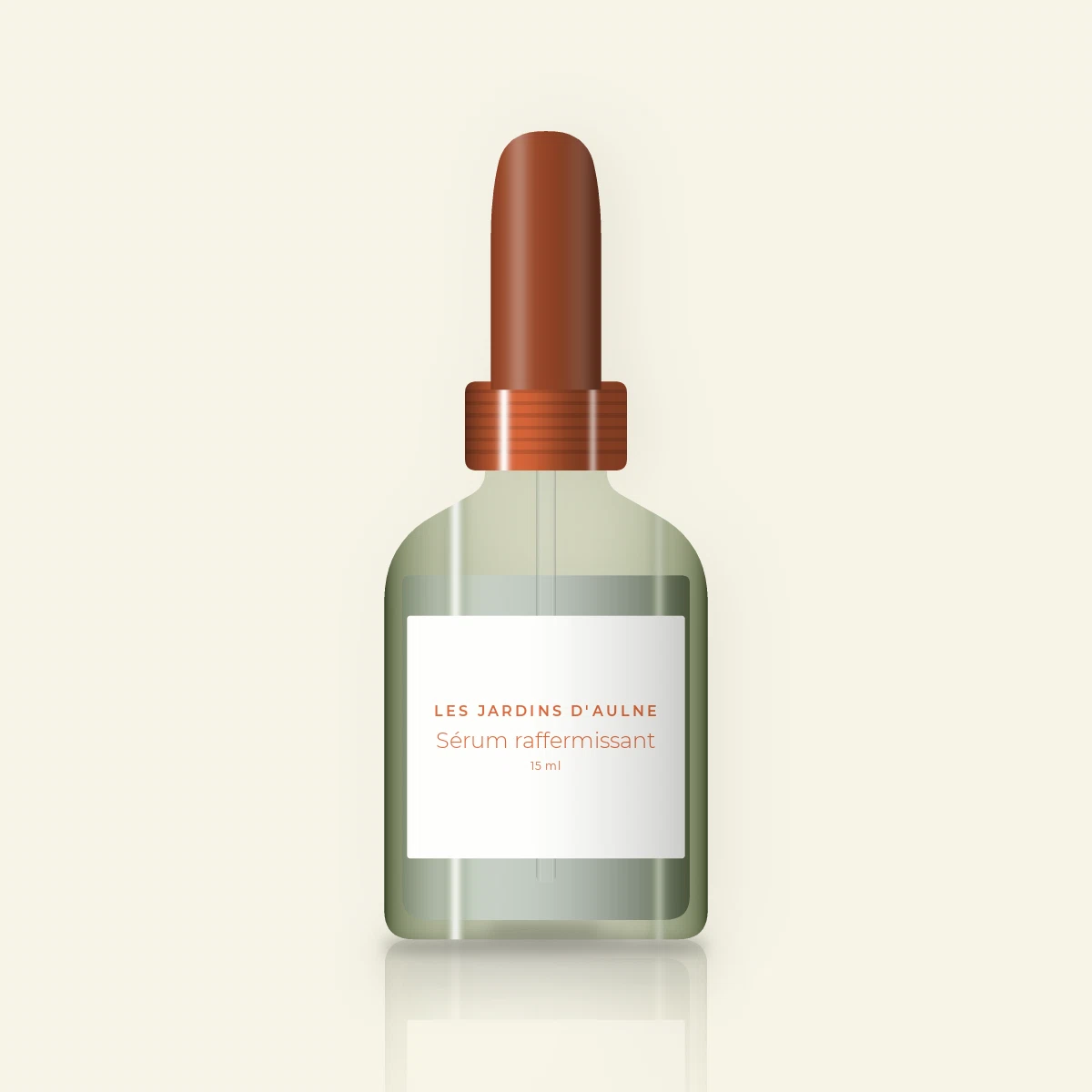 Sérum raffermissant à l'extrait de réglisse – Les Jardins d'Aulne, flacon compte-gouttes 15 ml