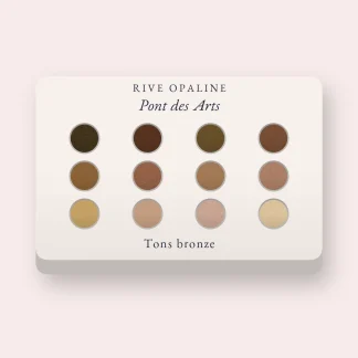 Palette yeux infroissable Pont des Arts – Rive Opaline, 4 × 1,2 g, teinte Tons bronze