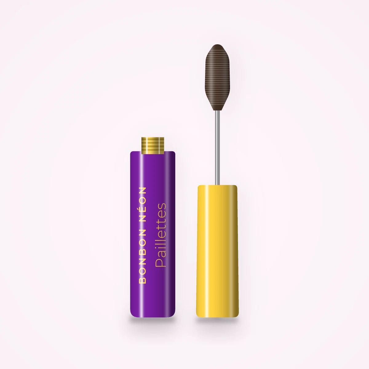 Mascara effet cils de poupée Paillettes – Bonbon Néon, flacon et brosse 8 ml, teinte Brun
