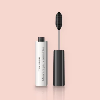 Mascara yeux sensibles à l'arginine – Yukimori, flacon et brosse 8 ml, teinte Noir intense