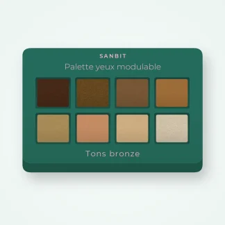 Palette yeux modulable à l'huile de noisette – Sanbit, 12 × 1 g, teinte Tons bronze