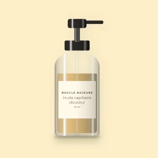 Huile capillaire douceur à la rose musquée – Boucle Majeure, flacon-pompe 50 ml