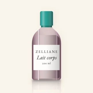 Lait corps hydratation intense à la niacinamide – Zelliane, flacon 200 ml