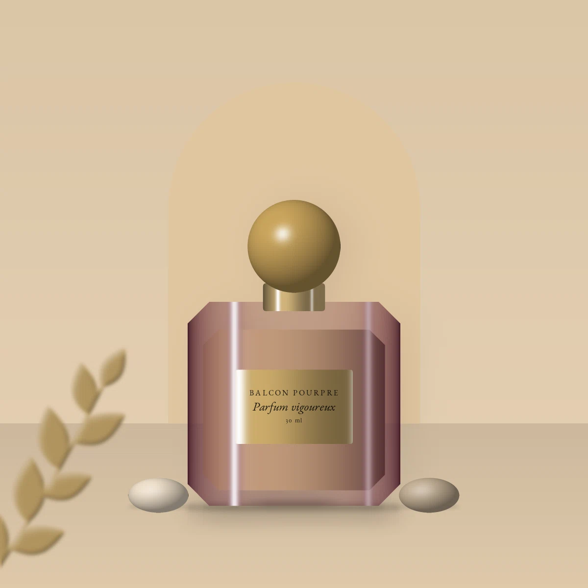 Parfum vigoureux au thé noir pour homme – Balcon Pourpre, photo d'ambiance