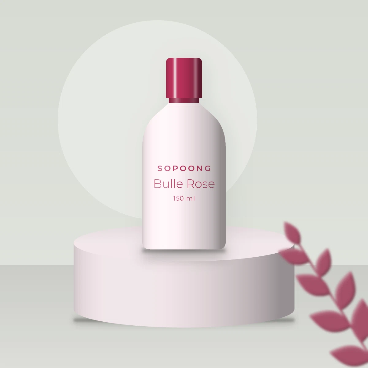 Nettoyant visage Bulle Rose à l'extrait d'hamamélis – Sopoong, photo d'ambiance