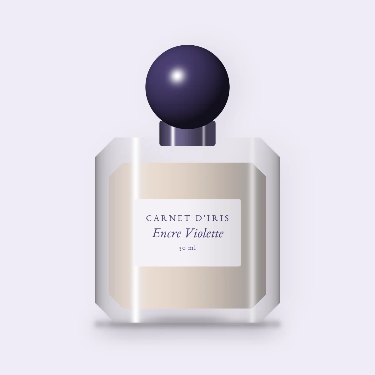 Parfum Encre Violette aventurier à la fève tonka – Carnet d'Iris, flacon 50 ml