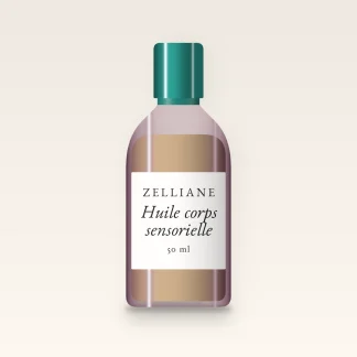 Huile corps sensorielle à la noisette – Zelliane, flacon 50 ml