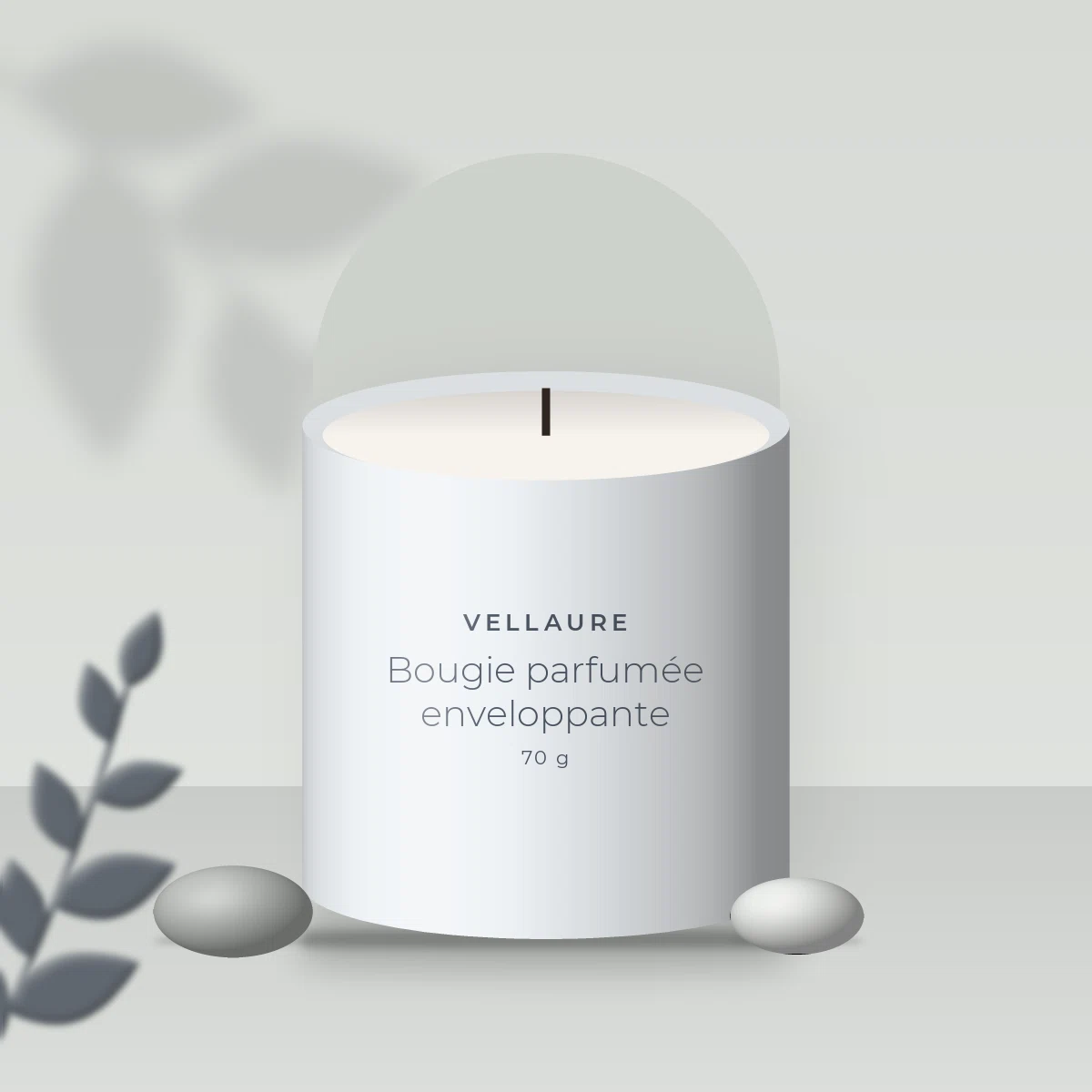 Bougie parfumée enveloppante au pamplemousse – Vellaure, photo d'ambiance