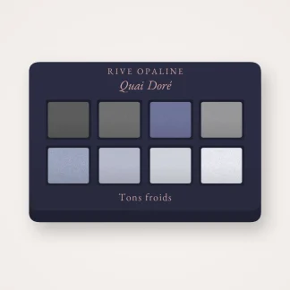 Palette yeux Quai Doré au squalane – Rive Opaline, 9 × 1 g, teinte Tons froids