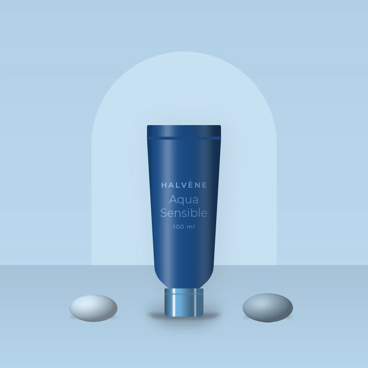 Masque visage Aqua Sensible à l'aloe vera – Halvène, photo d'ambiance